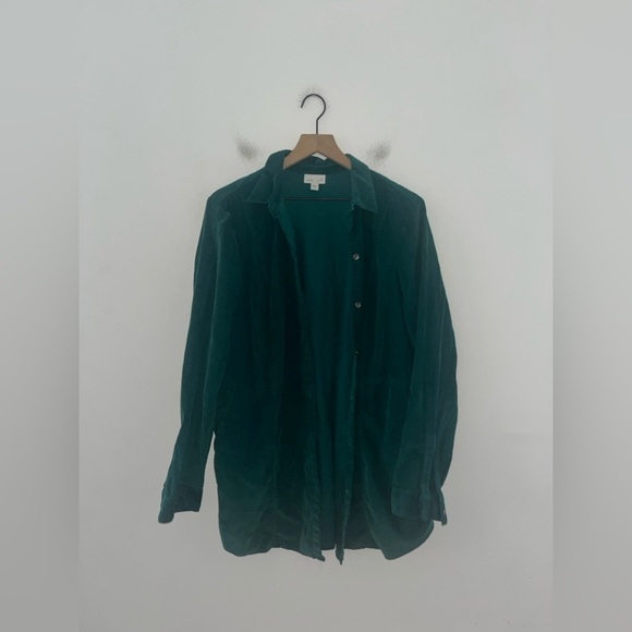 J.Jill Green Corduroy Button Down Cotton Long Sleeve Collared Shirt Size Large T - Picture 5 of 8